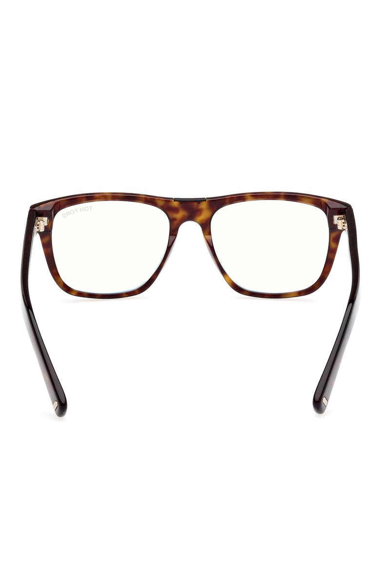 54mm Square Blue Light Blocking Optical Glasses, Alternate, color, HAVANA ECO / T LOGO