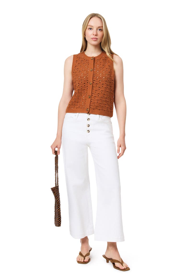 Openwork Sweater Vest, Alternate, color, ROASTED PECAN