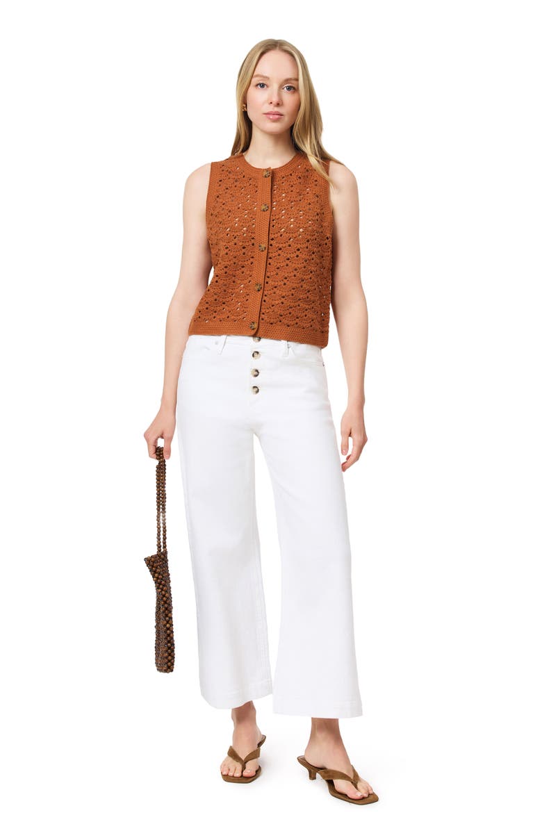Scotch & Soda Openwork Sweater Vest, Alternate, color, Roasted Pecan