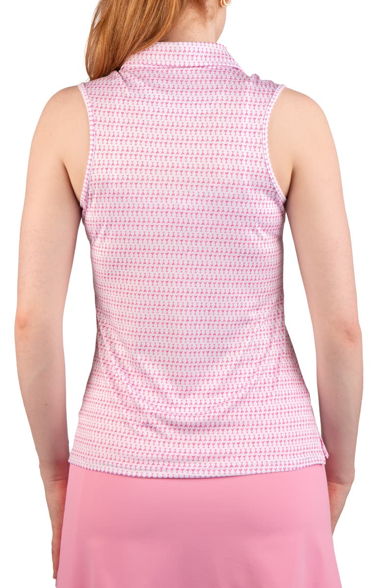 TailorByrd Martini Glass Print Polo Tank, Alternate, color, Pink