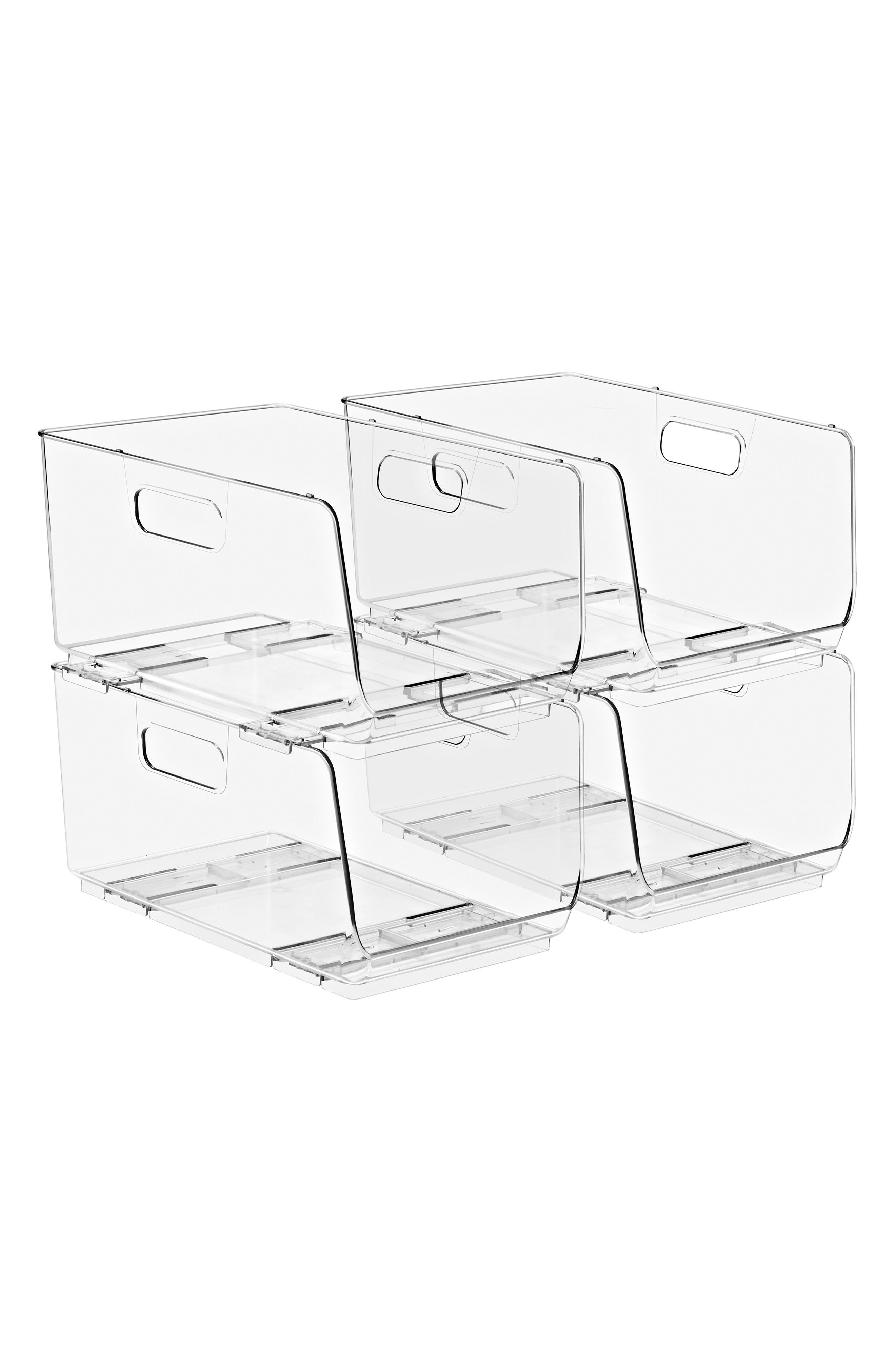 4-Pack Medium Open Front Stackable Storage Bins
