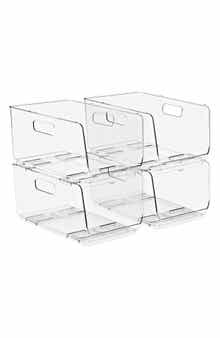 4-Pack Medium Open Front Stackable Storage Bins