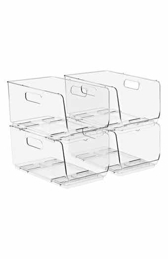 4-Pack Medium Open Front Stackable Storage Bins