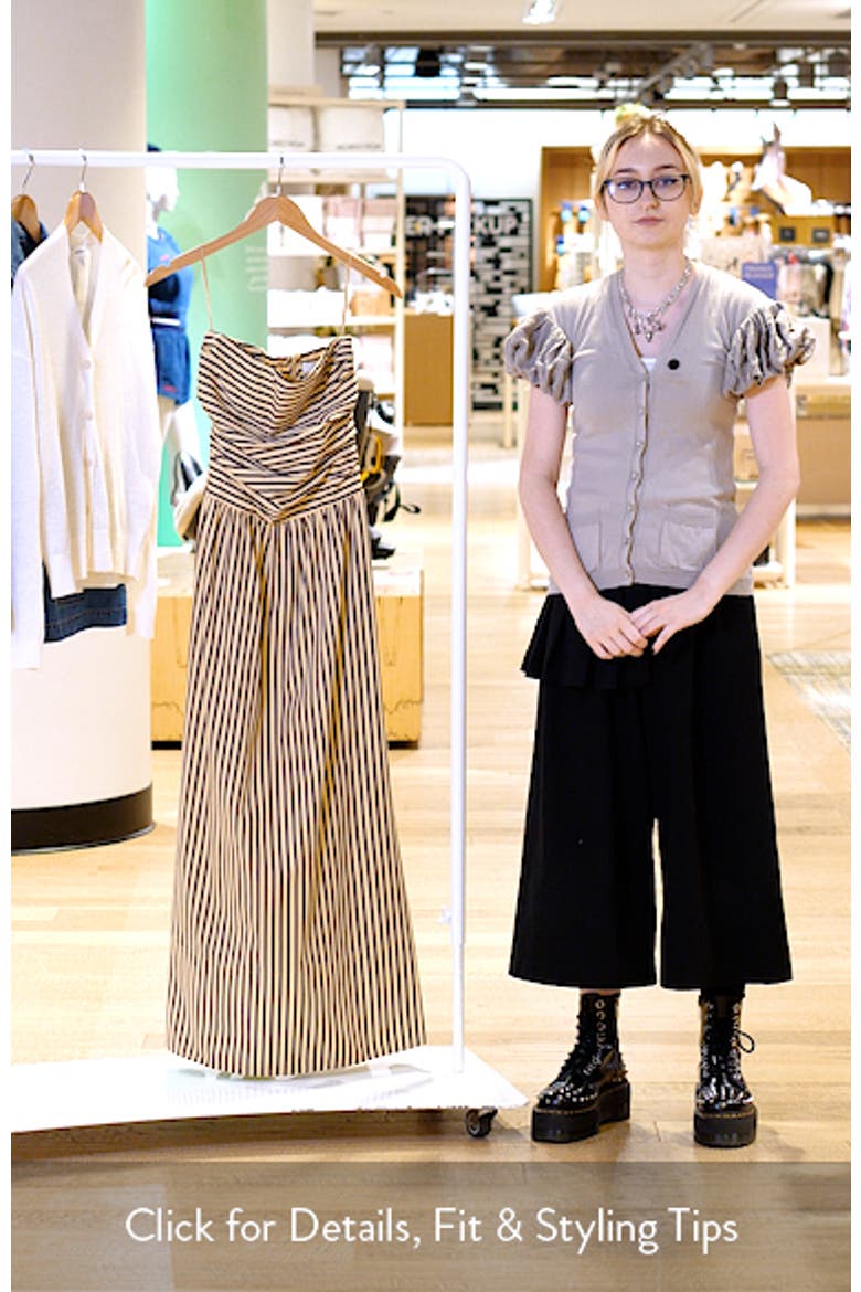 Vera Striped Strapless Cotton Maxi Dress video