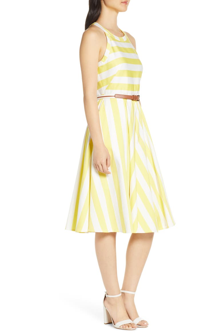 Halter Fit & Flare Dress, Alternate, color, YELLOW