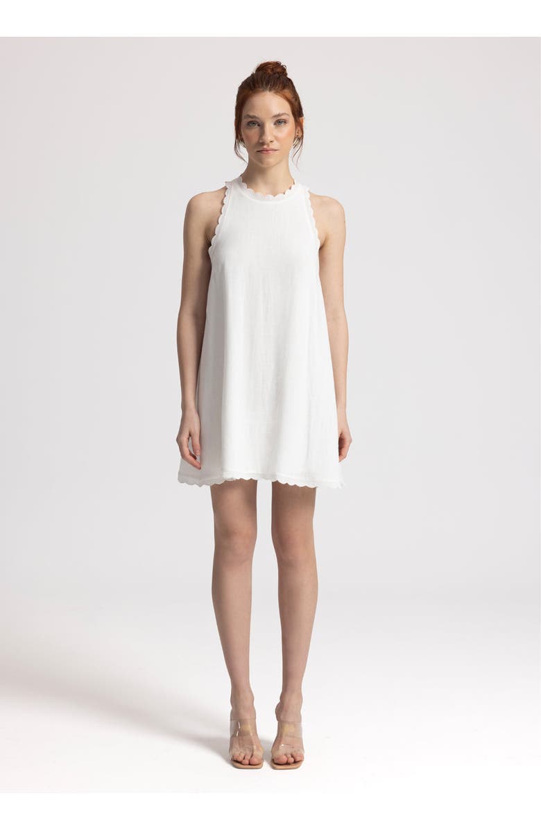 Monlicia Calia Cream Mini Linen Dress, Main, color, White