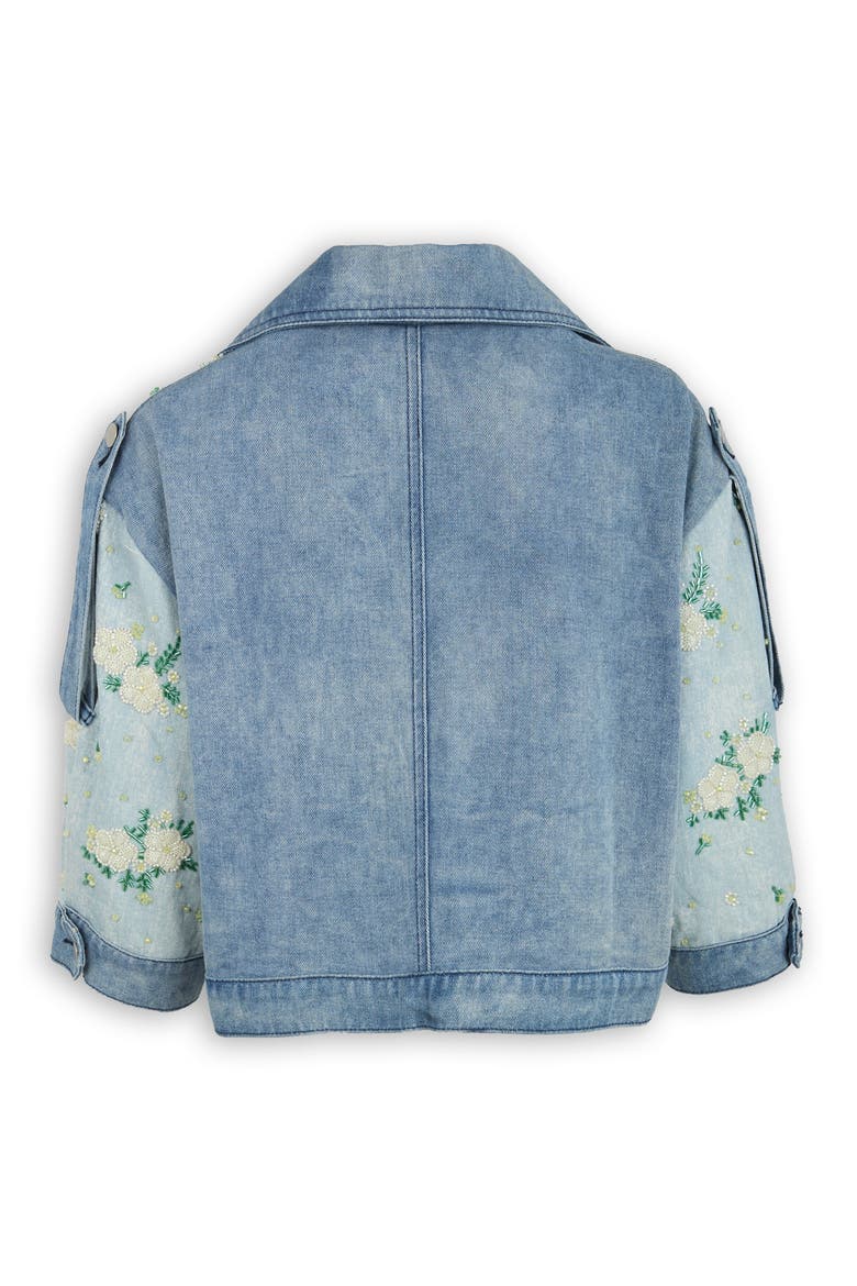Beaded Denim Cardigan, Alternate, color, DENIM