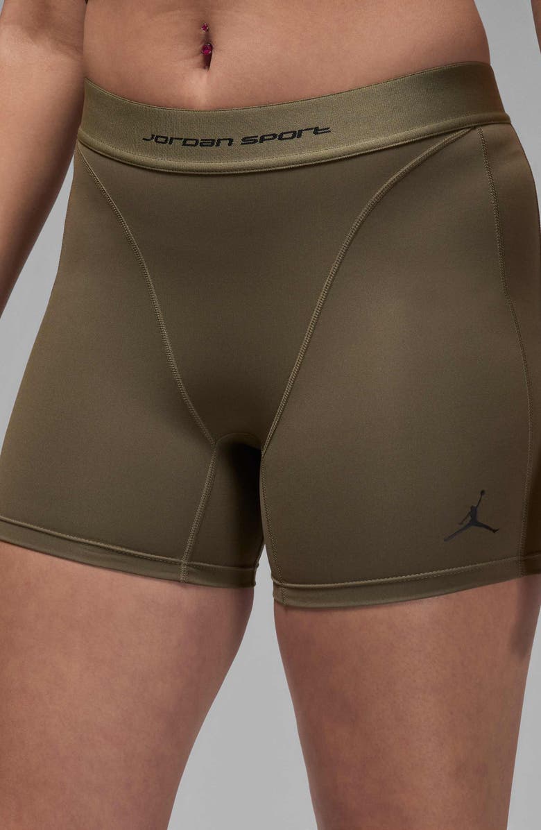 Jordan Leak Protection Period Bike Shorts, Alternate, color, Medium Olive