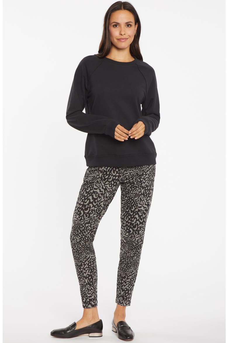 Raglan Sleeve Cotton Blend Sweatshirt, Alternate, color, BLACK