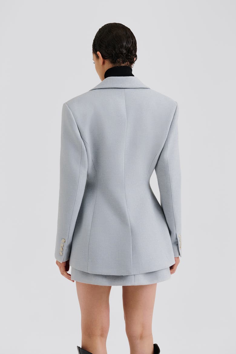 Ella Tailored Peplum Blazer, Alternate, color, Blue Fishbone