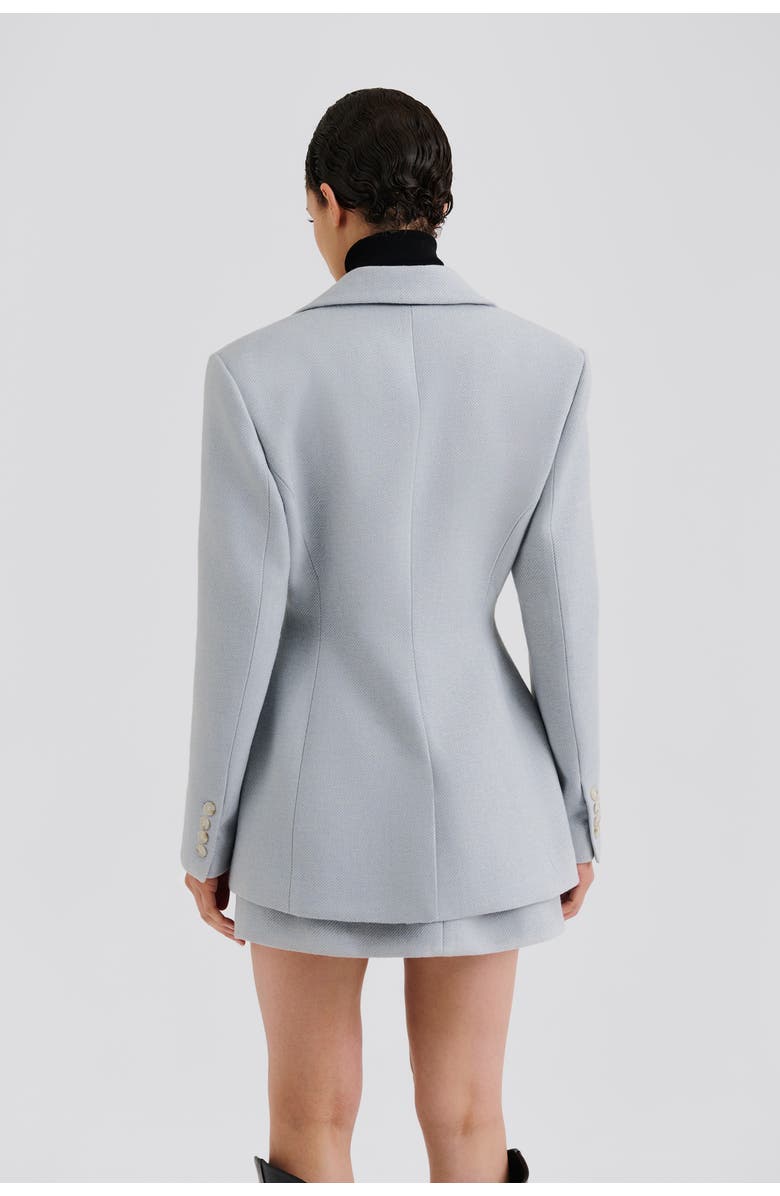 Malina Ella Tailored Peplum Blazer, Alternate, color, Blue Fishbone