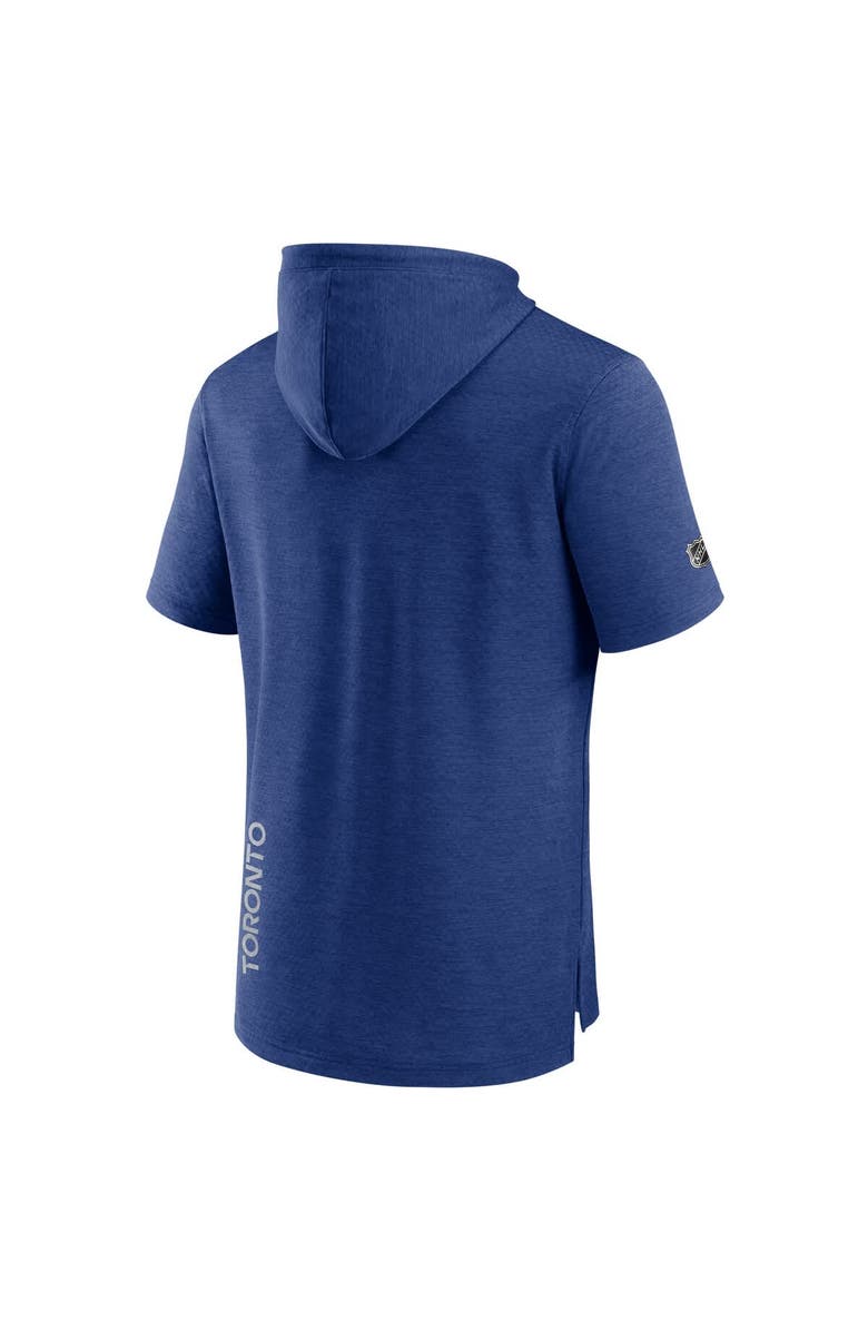 FANATICS Men's Fanatics Heather Blue Toronto Maple Leafs Authentic Pro Short Sleeve Pullover Hoodie, Alternate, color,