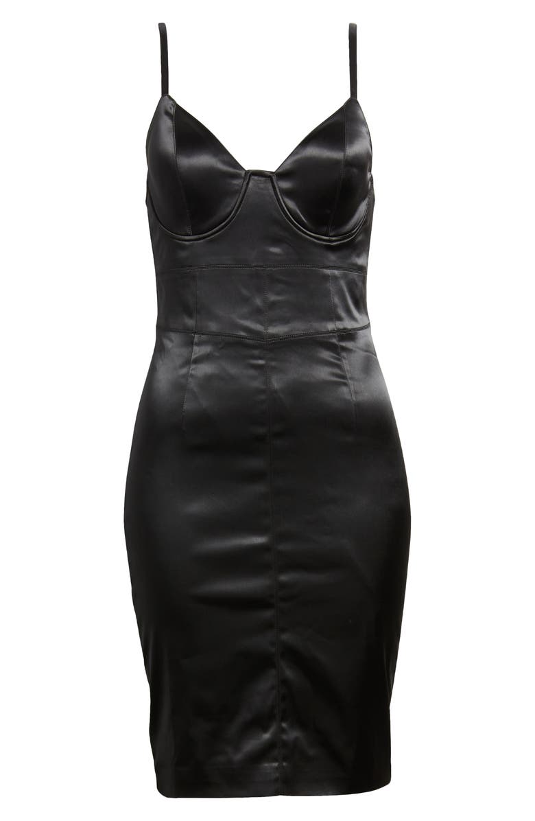 bebe Satin Corset Dress, Alternate, color,