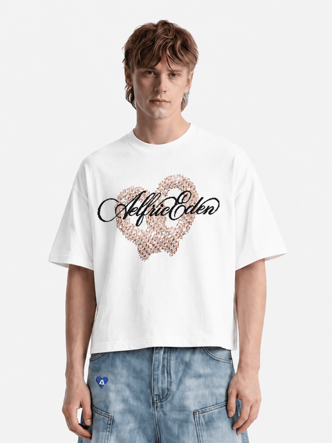 Heart Graphic Boxy Short Tee