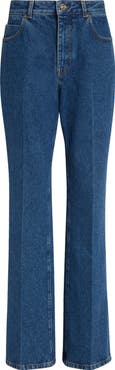 Balmain High Waist Straight Leg Jeans