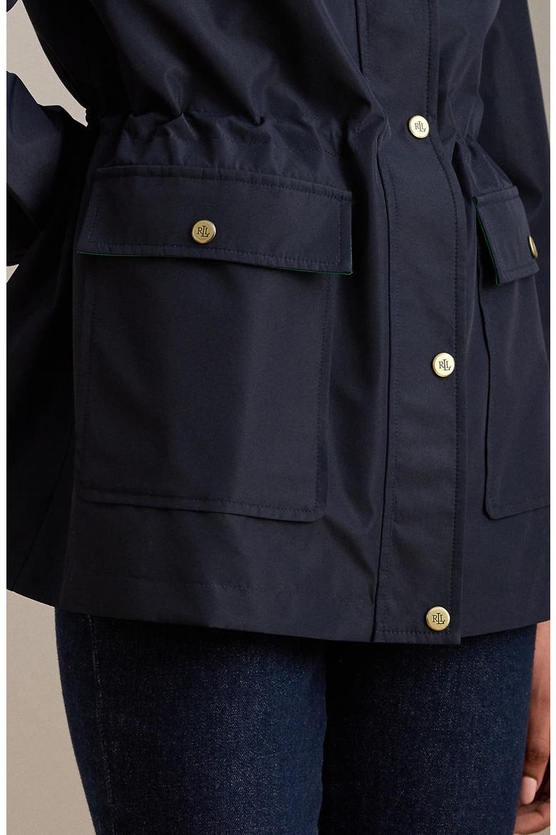 Hooded Contrast Trim Windbreaker, Alternate, color, DARK NAVY