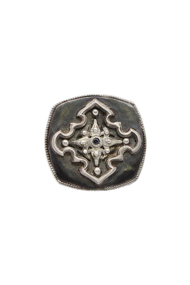 Men's Romero Cross Signet Ring, Alternate, color, SILVER