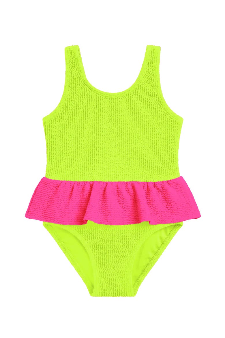 Infant Crinkle Peplum One Piece, Main, color, Lime