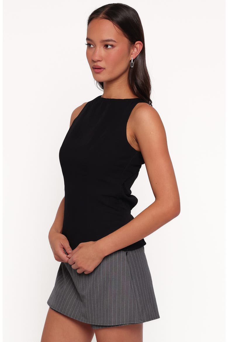 Brynn Tie Back Sleeveless Top, Alternate, color, BLACK