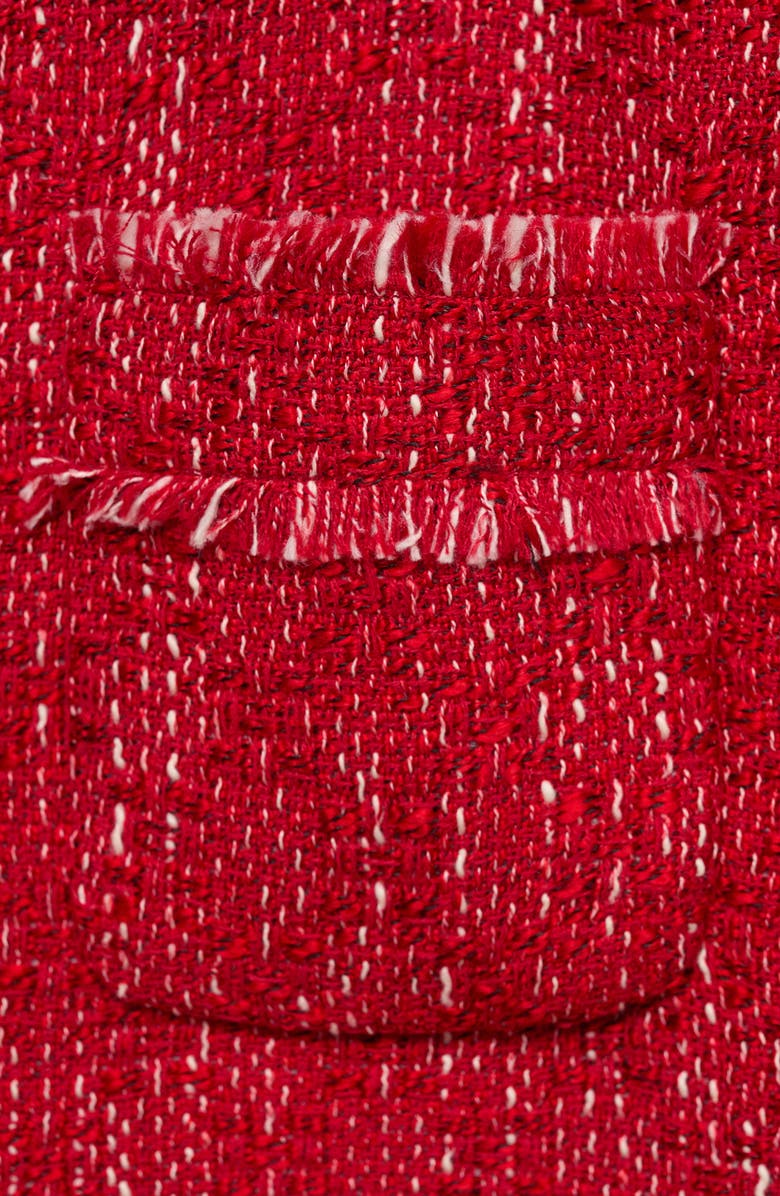 MANGO Frayed Tweed Jacket, Alternate, color, Red