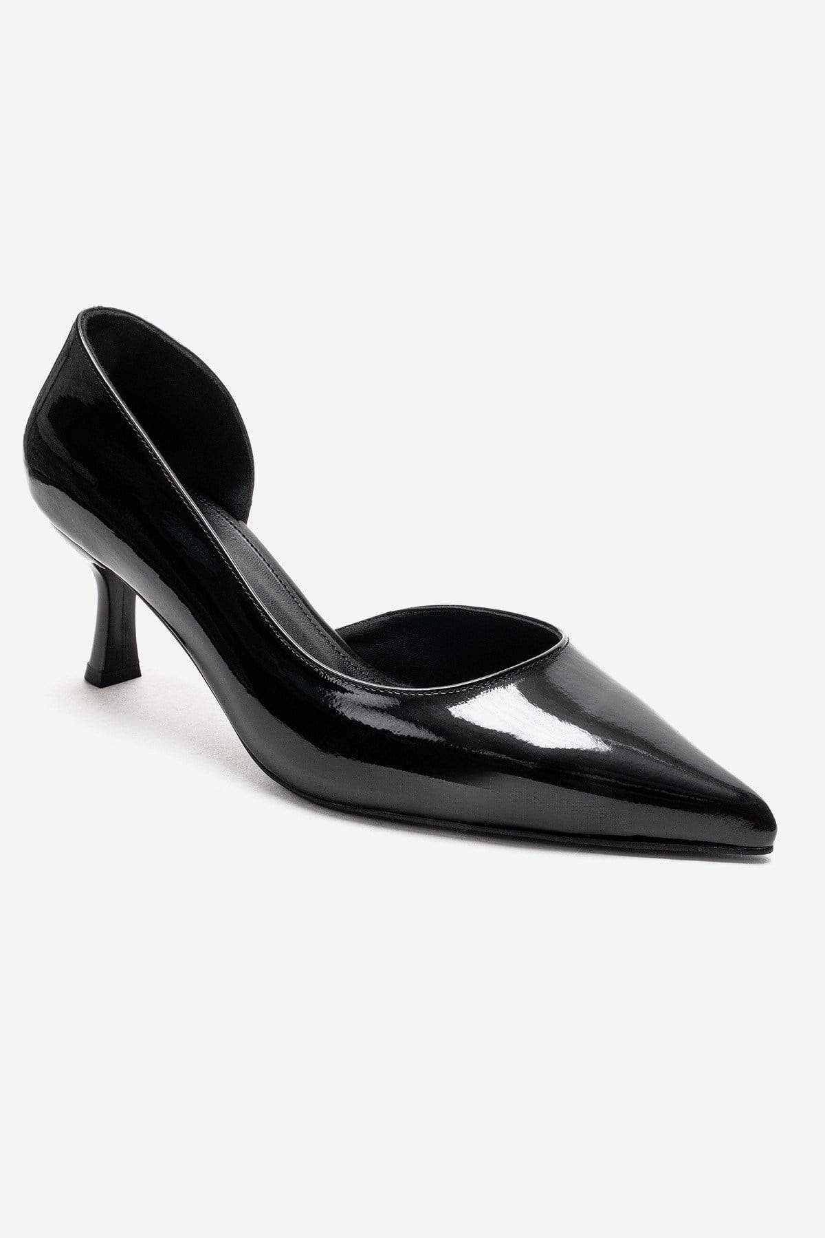 Arel Pointed Toe Pump, Alternate, color, Black Patent