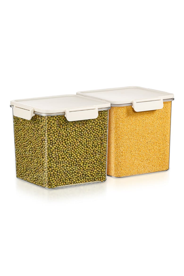 Set of 2 Airtight Food Storage Containers, Alternate, color, NO COLOR