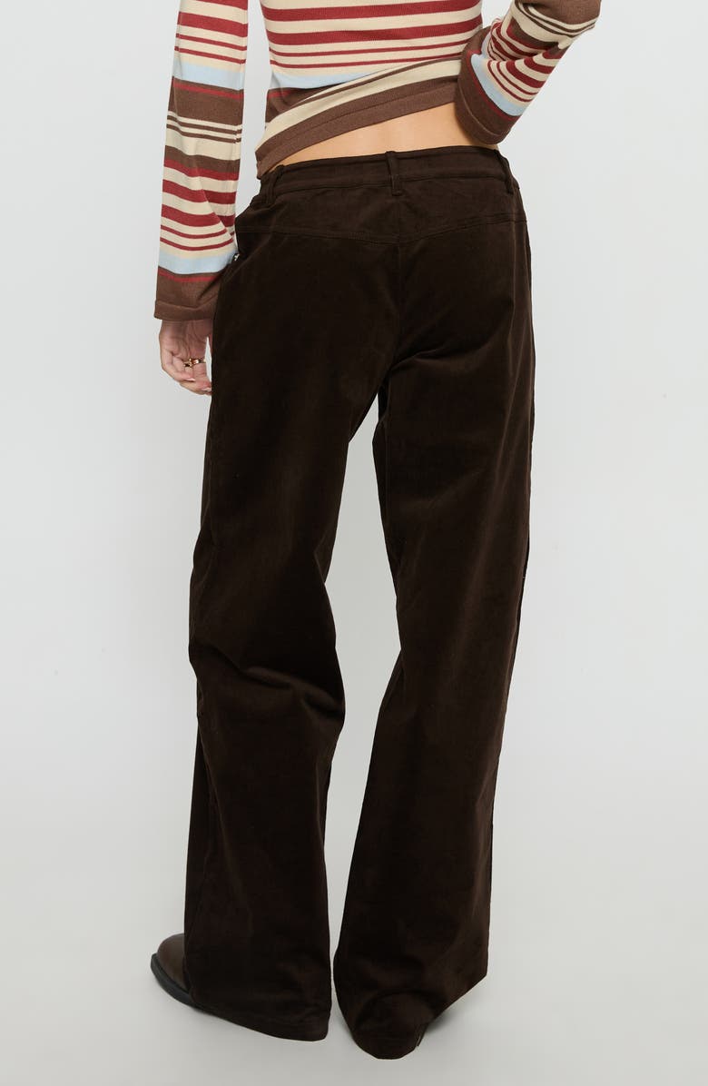 Princess Polly Kenza Wide Leg Corduroy Pants, Alternate, color, Brown