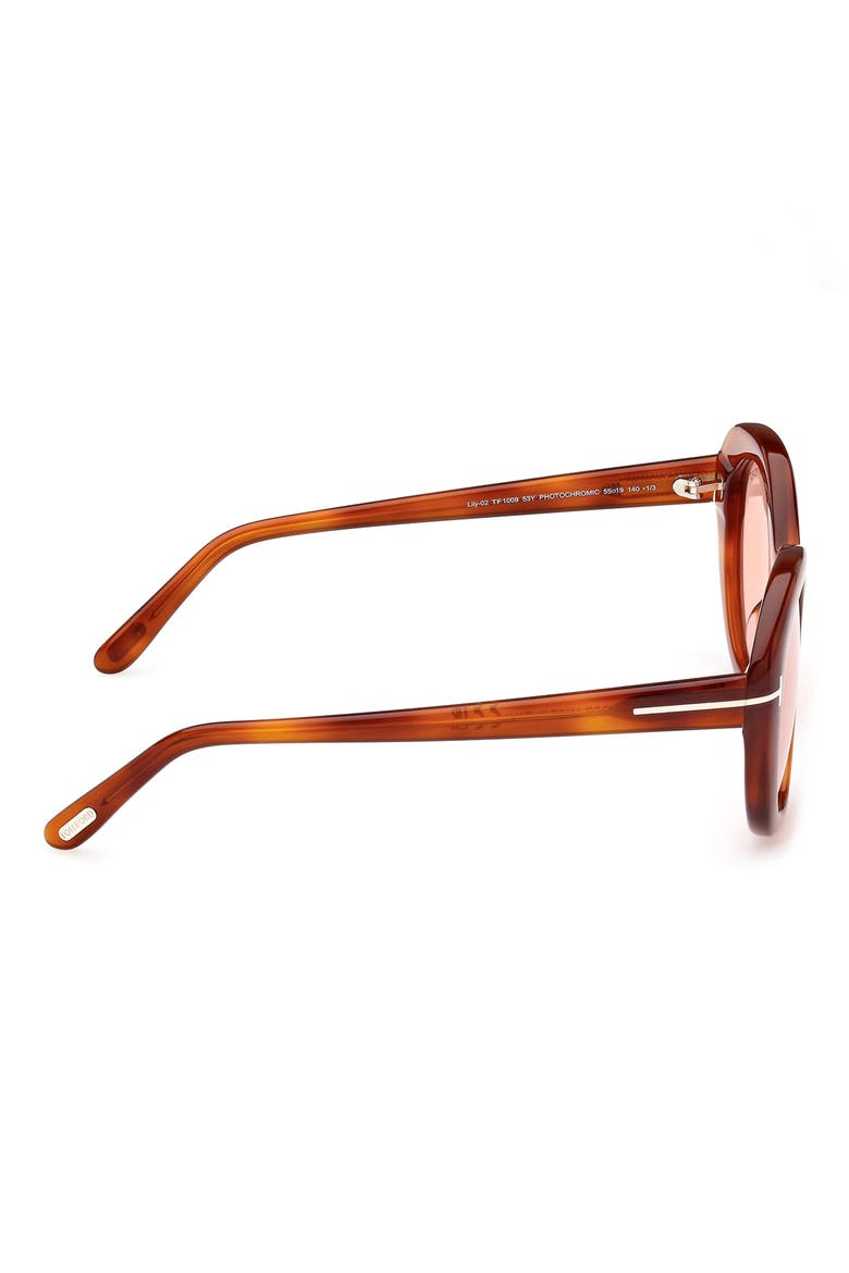 Lily-02 55mm Tinted Cat Eye Sunglasses, Alternate, color, BLONDE HAVANA / VIOLET