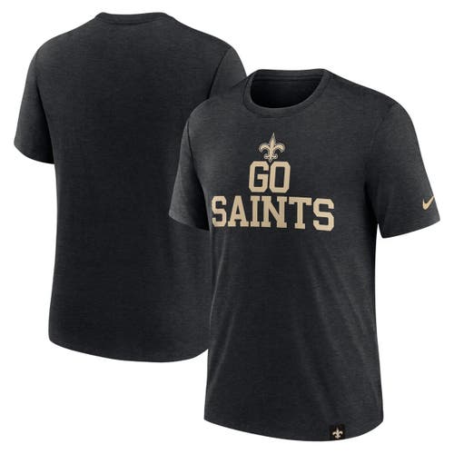 Nike Heather Black New Orleans Saints Blitz Tri-blend T-shirt In Heather Black