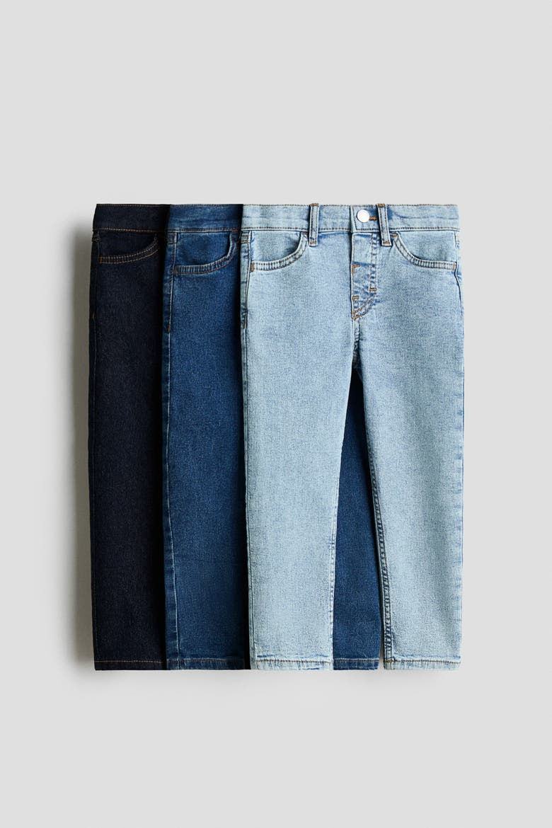 3-pack Comfort Stretch Slim Fit Jeans, Main, color, Dark denim blue/denim blue