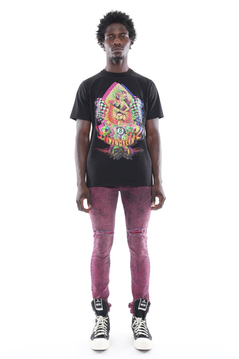 Punk Ripped Super Skinny Jeans, Alternate, color, RUBY RED