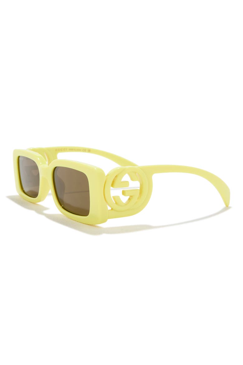 54mm Rectangular Sunglasses, Alternate, color, YELLOW YELLOW BROWN