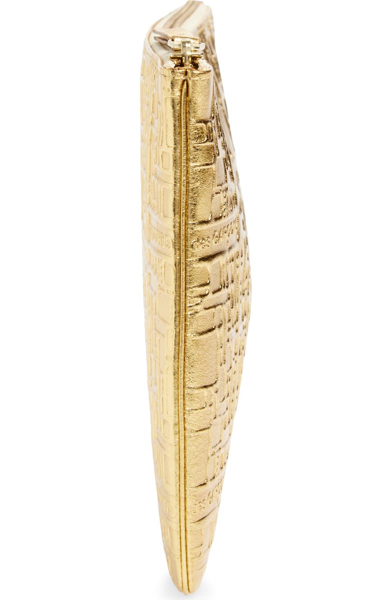 Comme des Garçons Wallets Embossed Logo Leather Pouch, Alternate, color, Gold