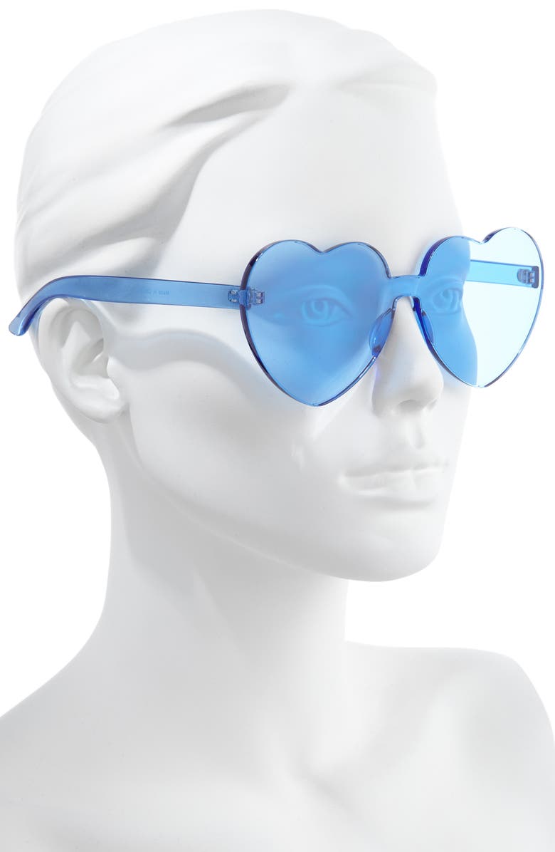 BP. Be Proud by BP. Gender Inclusive 52mm Rimless Heart Sunglasses, Alternate, color, 