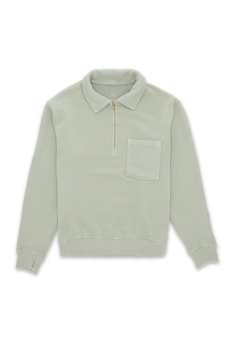 Woven Zip-Up Sweatshirt, Main, color, Sage Green
