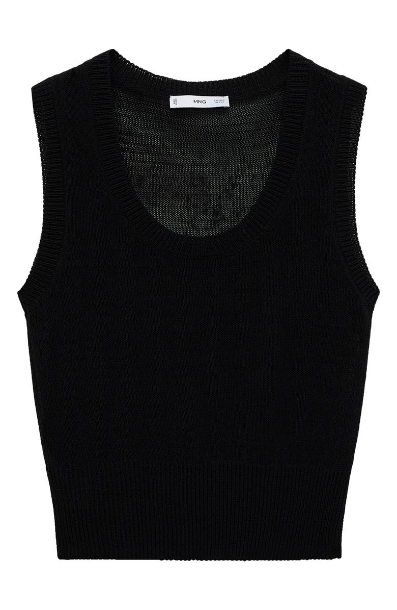 MANGO Scoop Neck Cotton Blend Sweater Tank, Alternate, color,