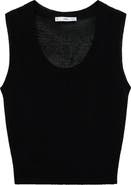 MANGO Scoop Neck Cotton Blend Sweater Tank