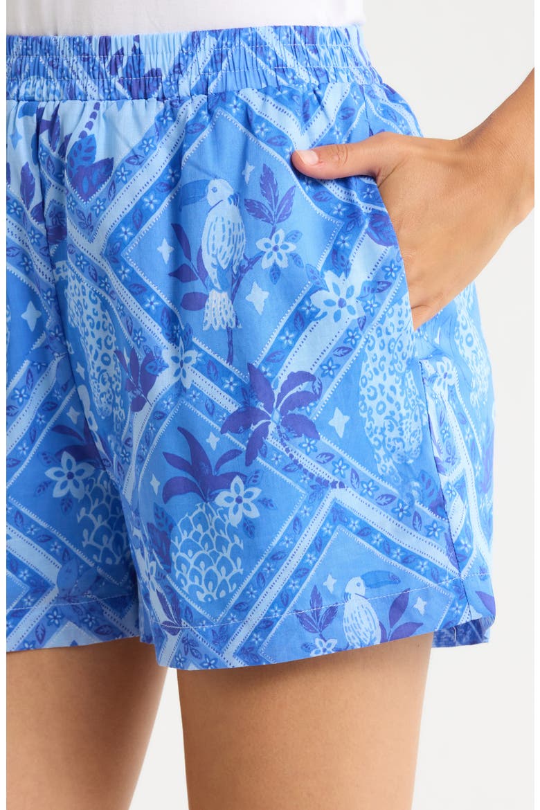 Kaidy Tropical High Waisted Shorts, Alternate, color, BLUE
