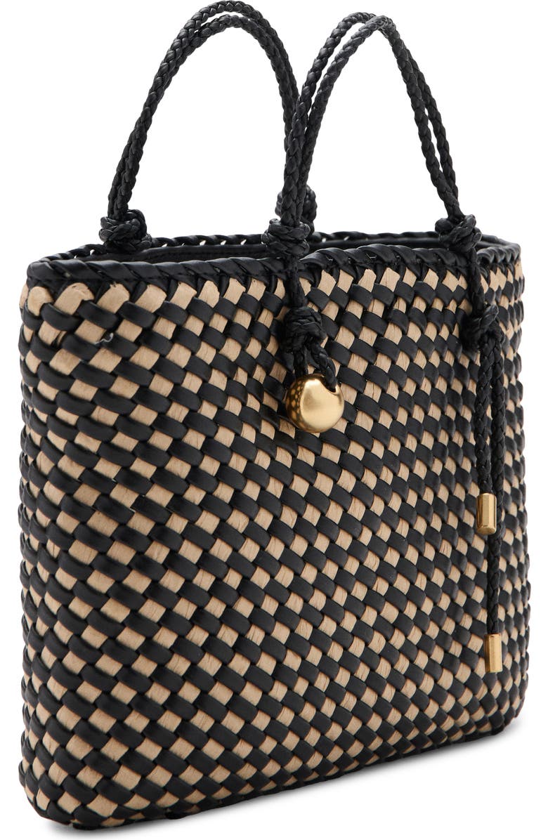 MANGO Natural Fiber Tote, Alternate, color, Black