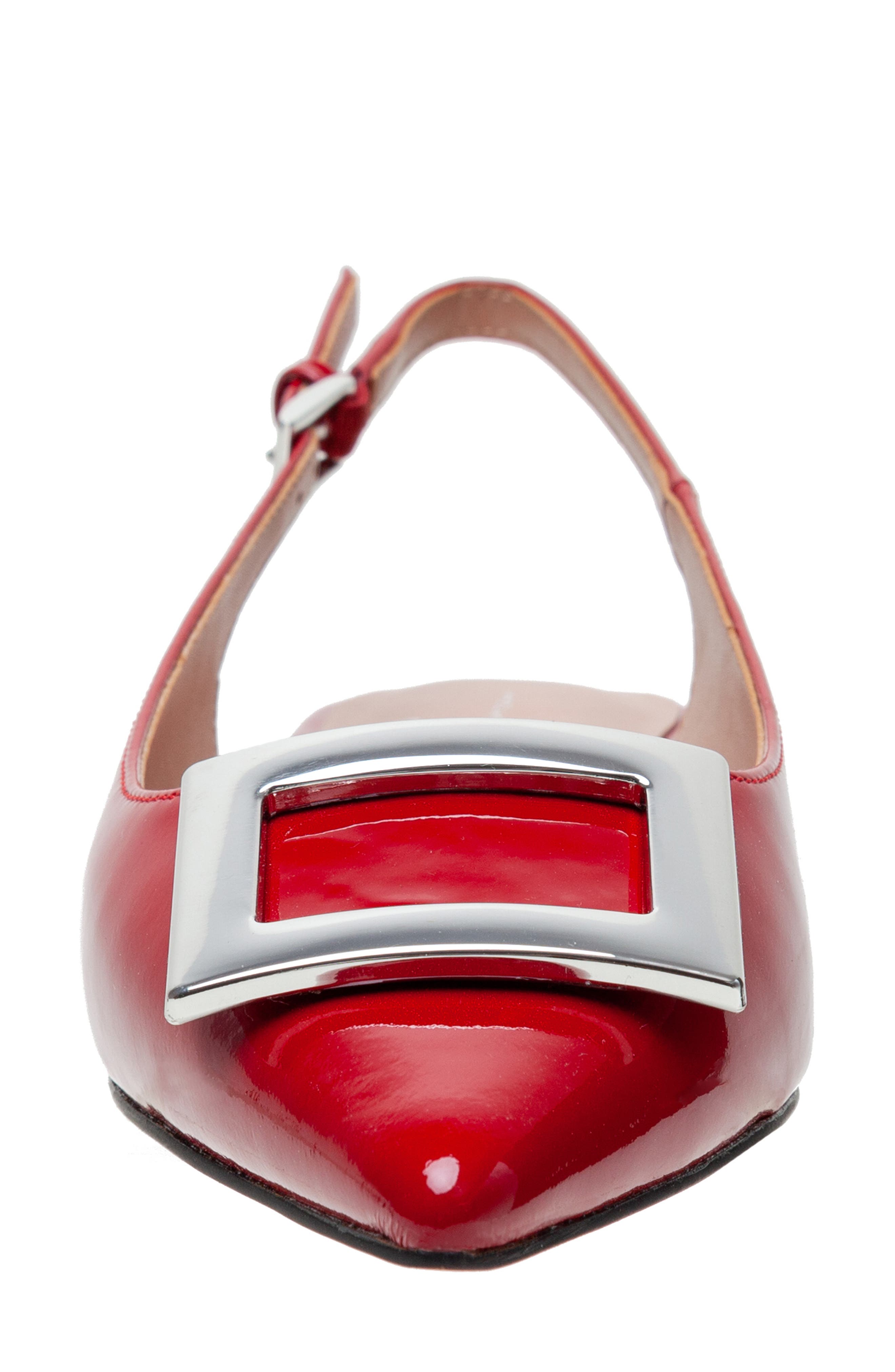 Linea Paolo Delica Slingback Pointed Toe Flat, Alternate, color, Red