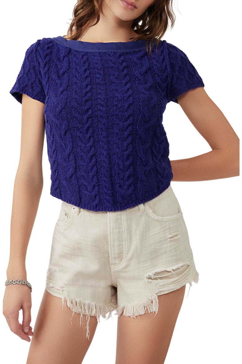 Baby Cable Sweater, Main, color, BLUE DEPTH