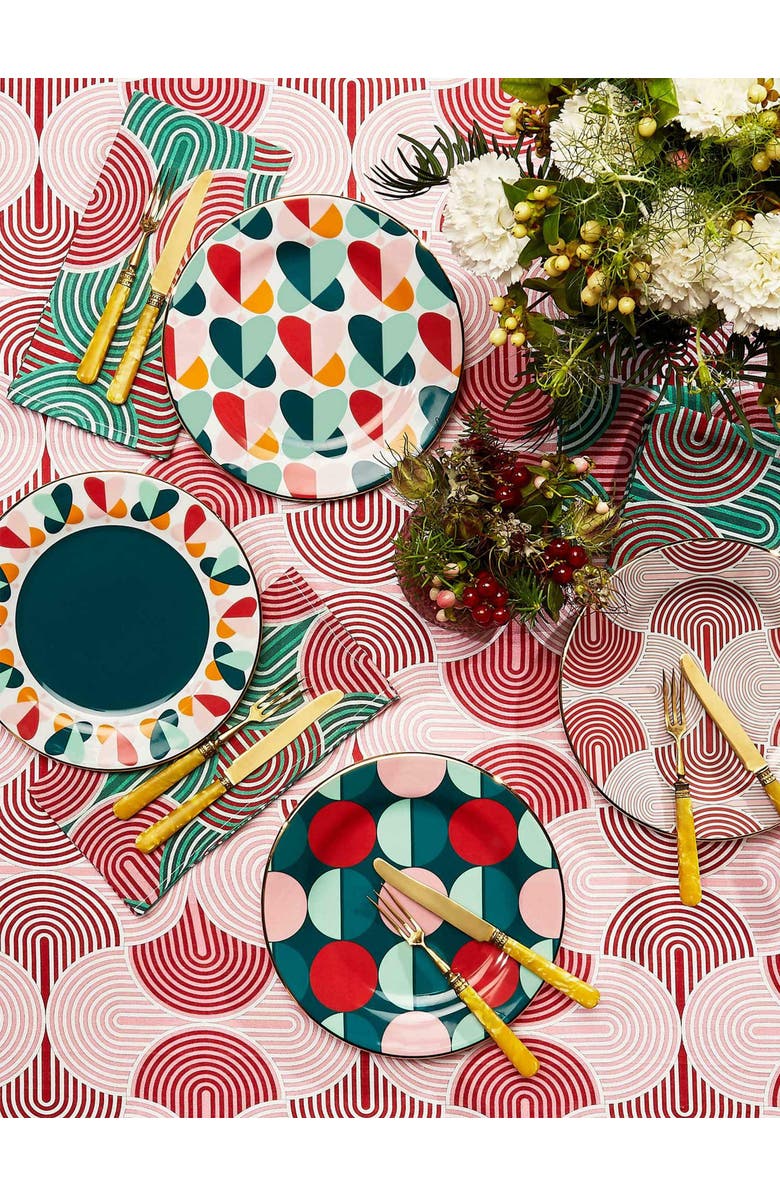 La DoubleJ Dessert Plates Set Of 2 Farfalle Ring Green, Alternate, color, Farfalle Ring Green