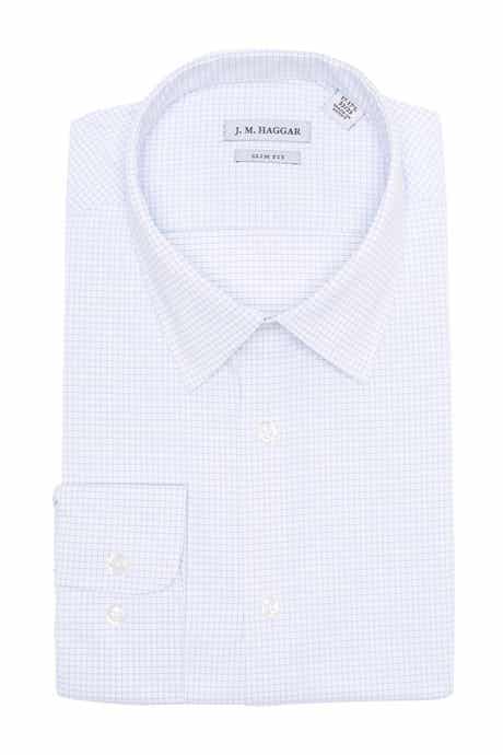 HAGGAR Tech Performance Check Print Slim Fit Dress Shirt