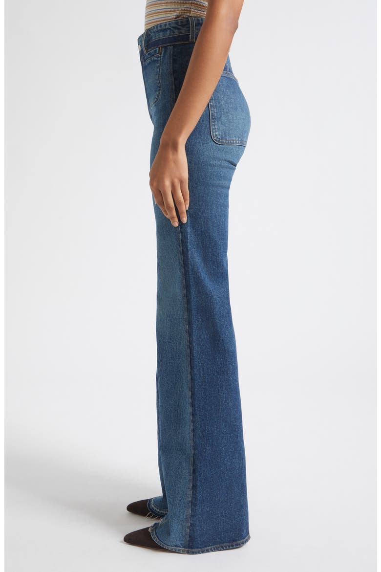 Crosbie Colorblock High Waist Wide Leg Jeans, Alternate, color, HALL OF FAME