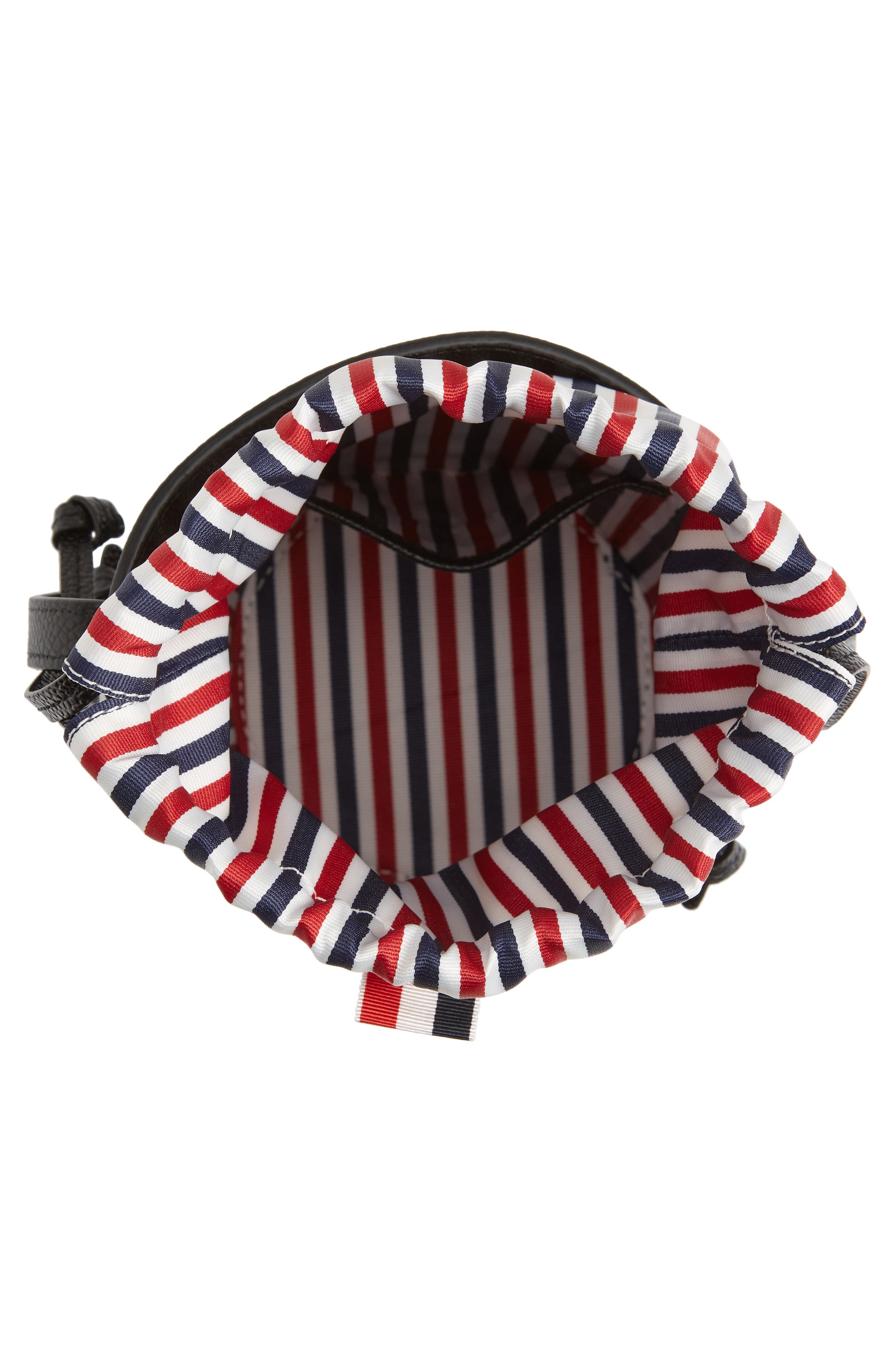 Thom Browne Mini Calfskin Leather Bucket Bag, Alternate, color, 