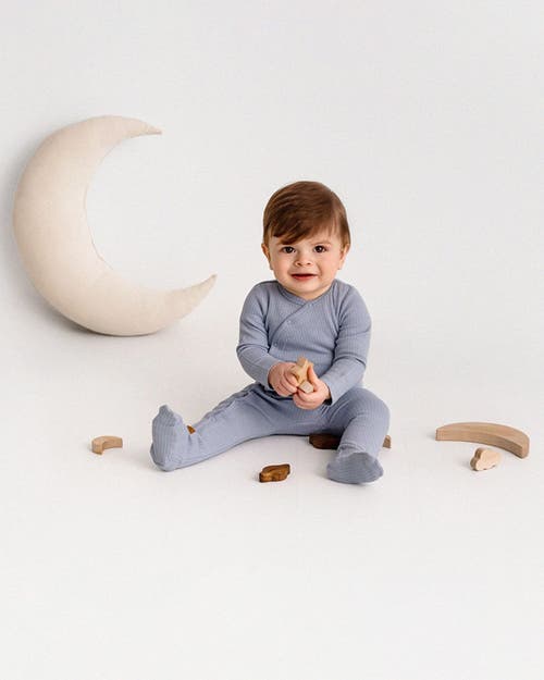 Minimoi Ribbed Solid Cotton Side Snap Footie In Multi