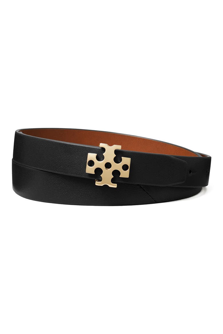 Logo Leather Belt, Main, color, BLACK