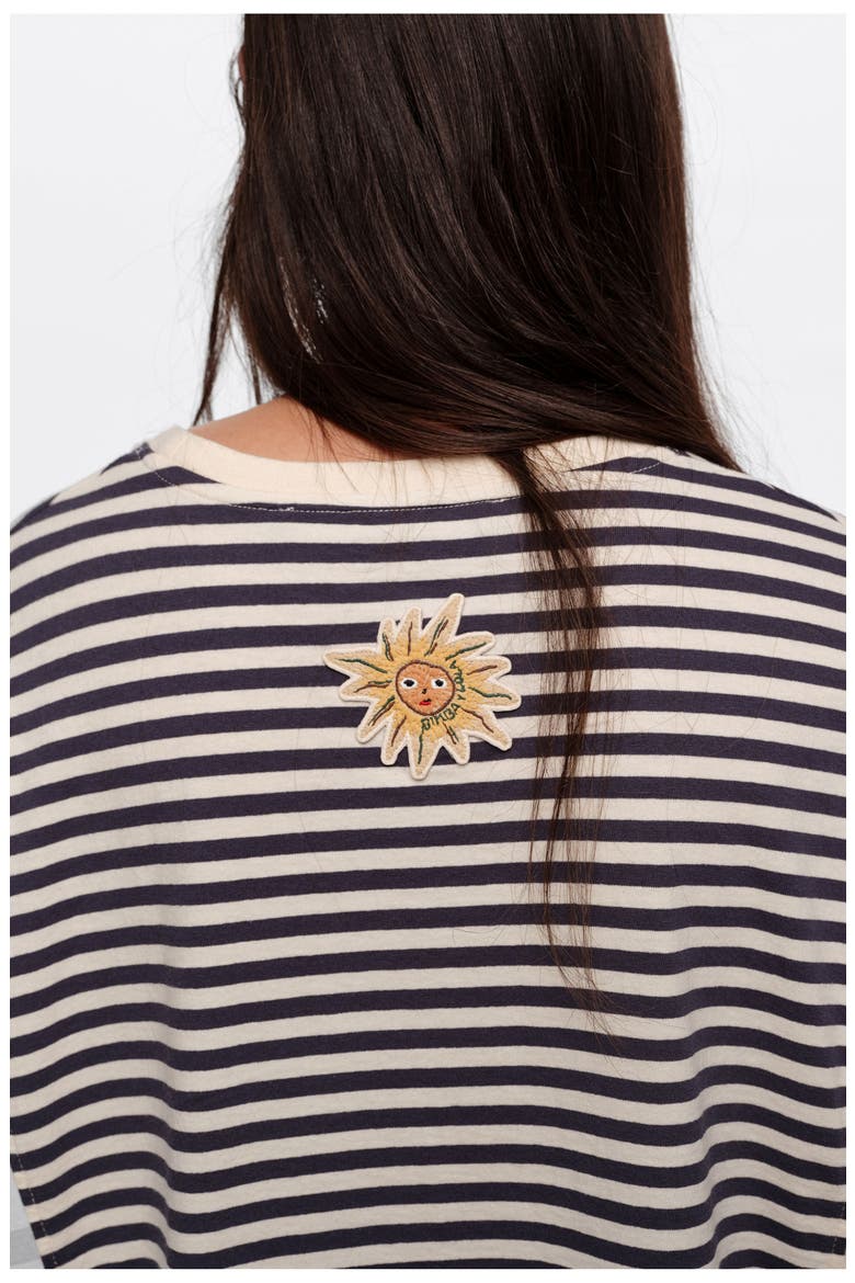 Striped Oversize T-Shirt, Alternate, color, NAVY