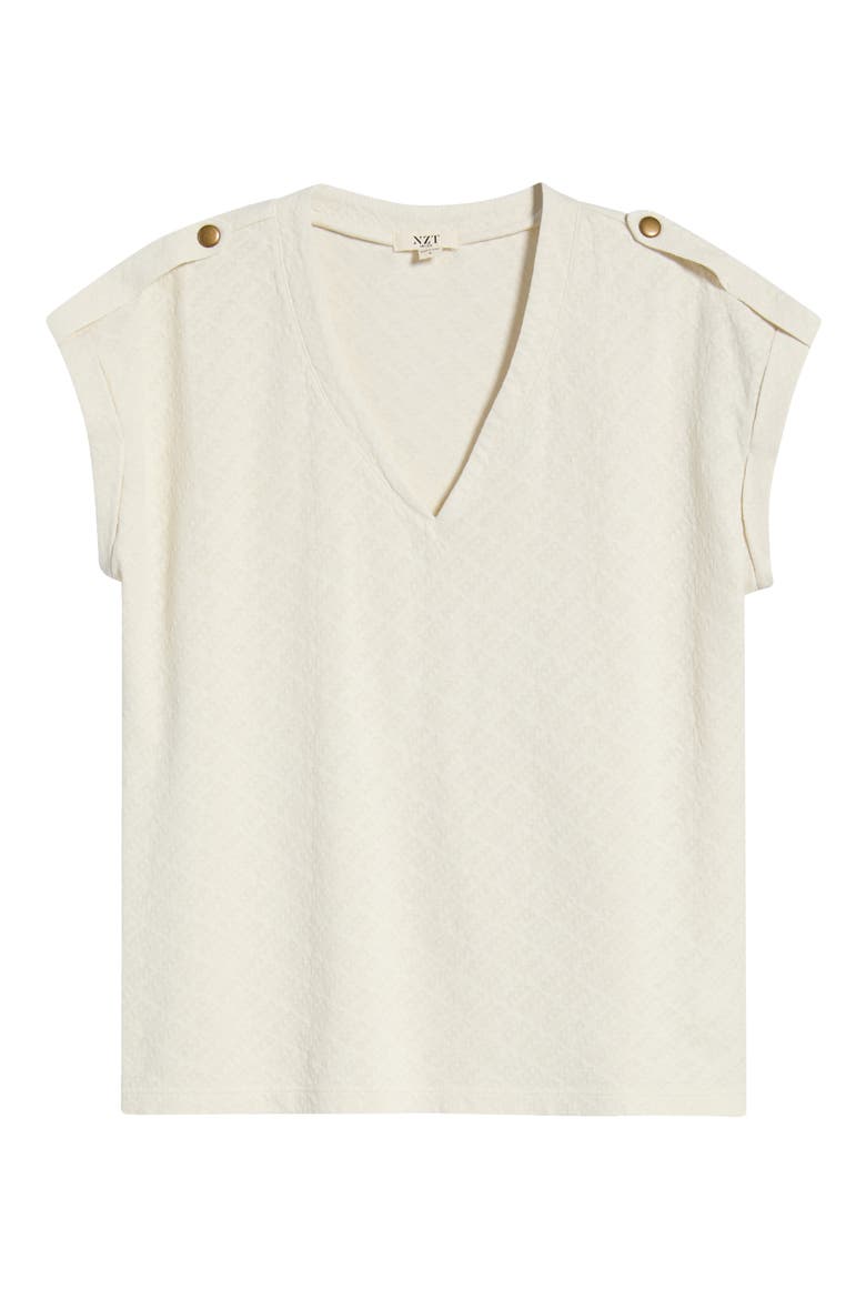 Lace Knit Cap Sleeve T-Shirt, Alternate, color, CLASSIC CREAM