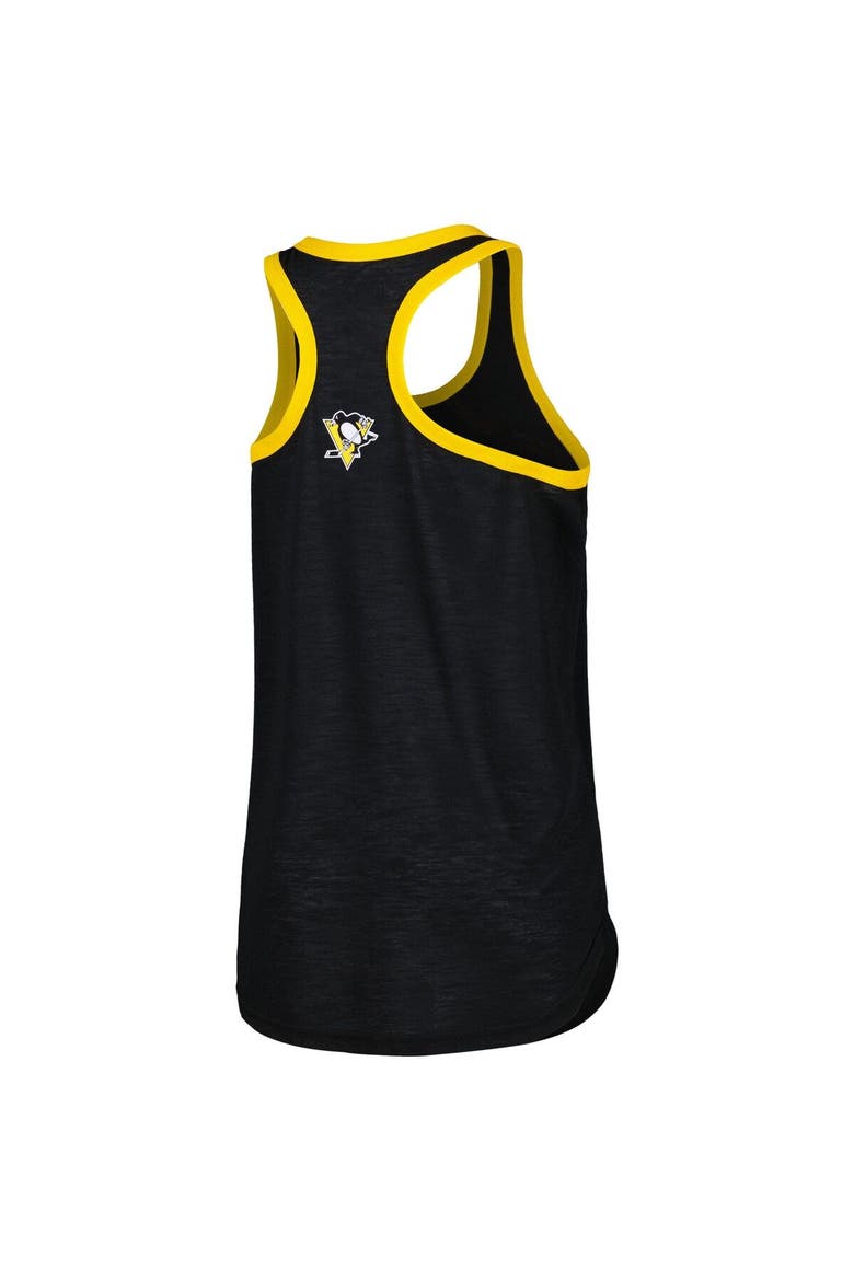 Women's G-III 4Her by Carl Banks Black Pittsburgh Penguins First Base Racerback Scoop Neck Tank Top, Alternate, color, Black